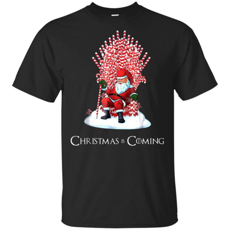 Santa Candy Cane Throne Funny Christmas T-Shirt