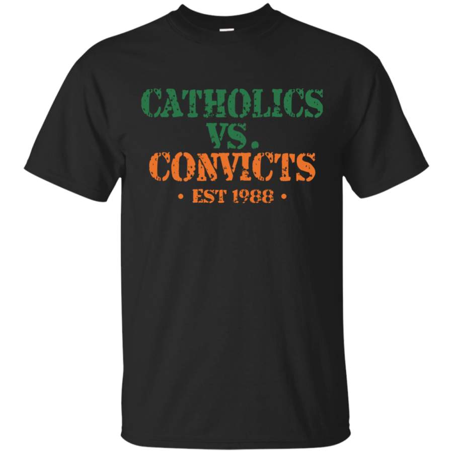 CATHOLICS VS. CONVICTS EST. 1988 VINTAGE DISTRESSED T-SHIRT G200 Gildan Ultra Cotton T-Shirt