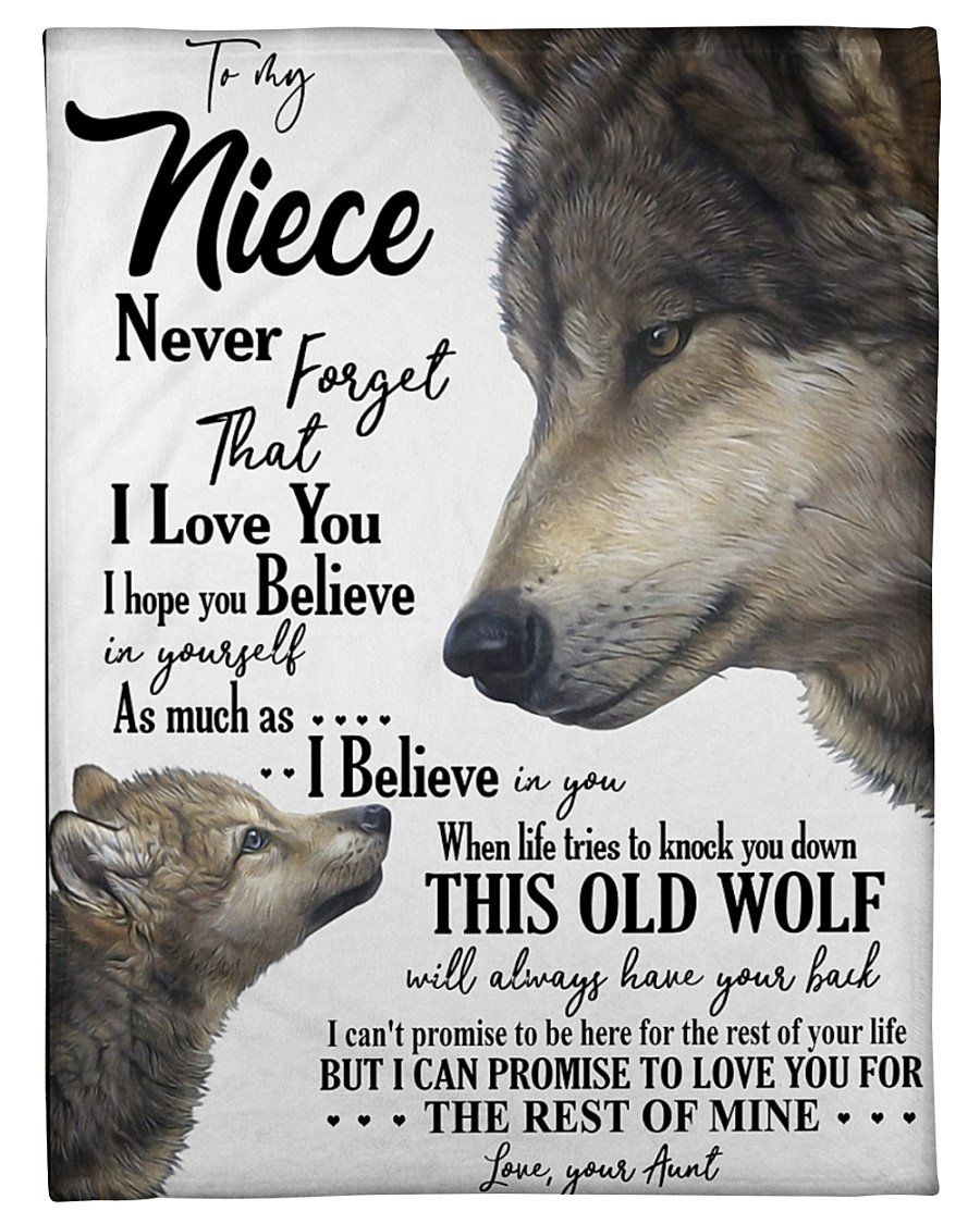 Aunt Gift For Niece Wolf This Old Wolf Will Always Have Your Back Fleece Blanket, Sherpa Blanket, Gift For Wife Gift For Parent, Family Member, Friends Gift, Christmas Gift, Home Decor, Home Living