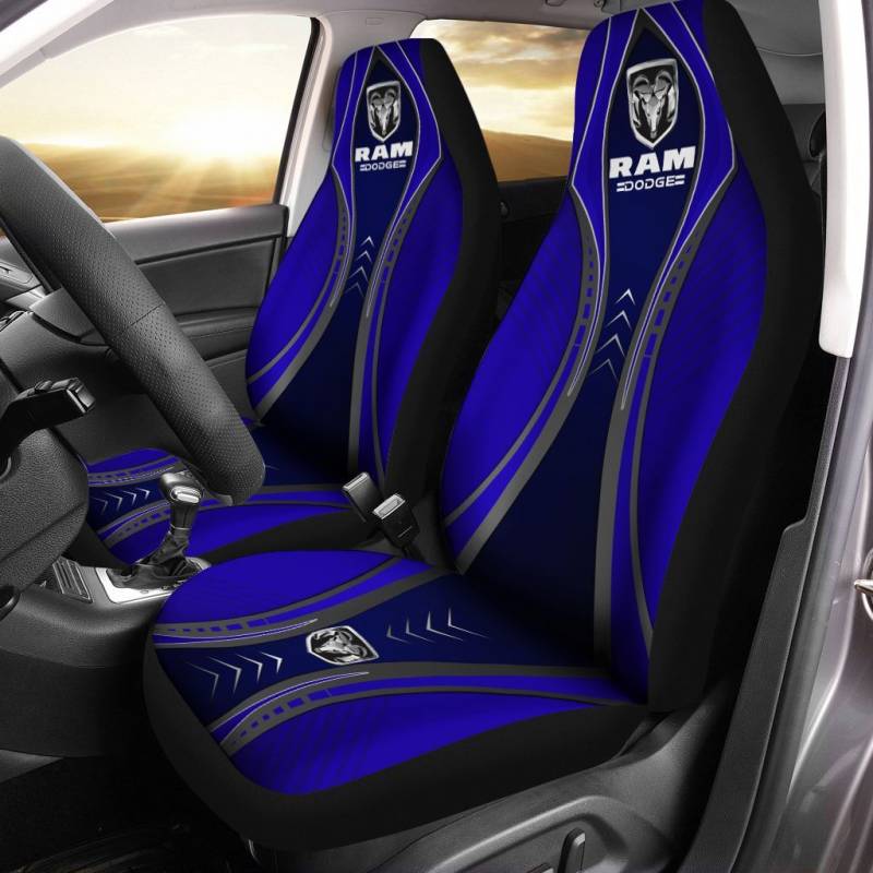 Dodge RAM TDV Car Seat Cover (Set of 2) Ver 4 (Blue)