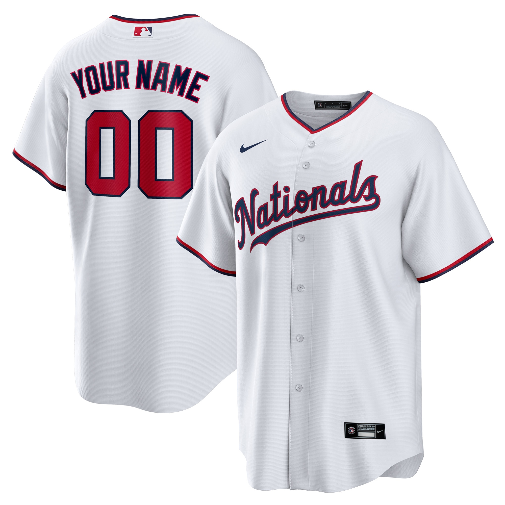 Washington Nationals Youth Replica Custom Jersey – White