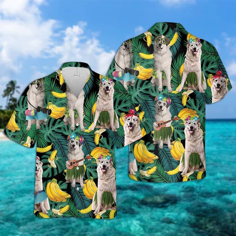 Felacia Great Pyrenees Leaves Hawaii Shirt 2 Ha96553