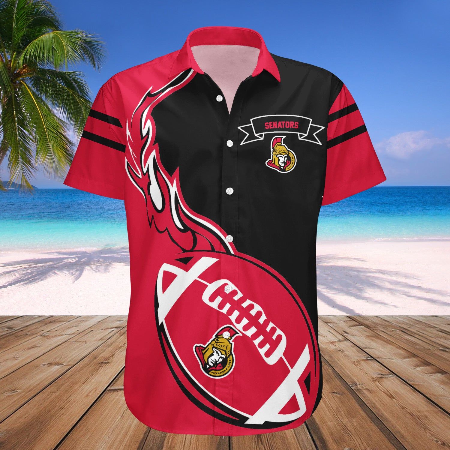 Ottawa Senators Hawaii Shirt Flame Ball – Nhl