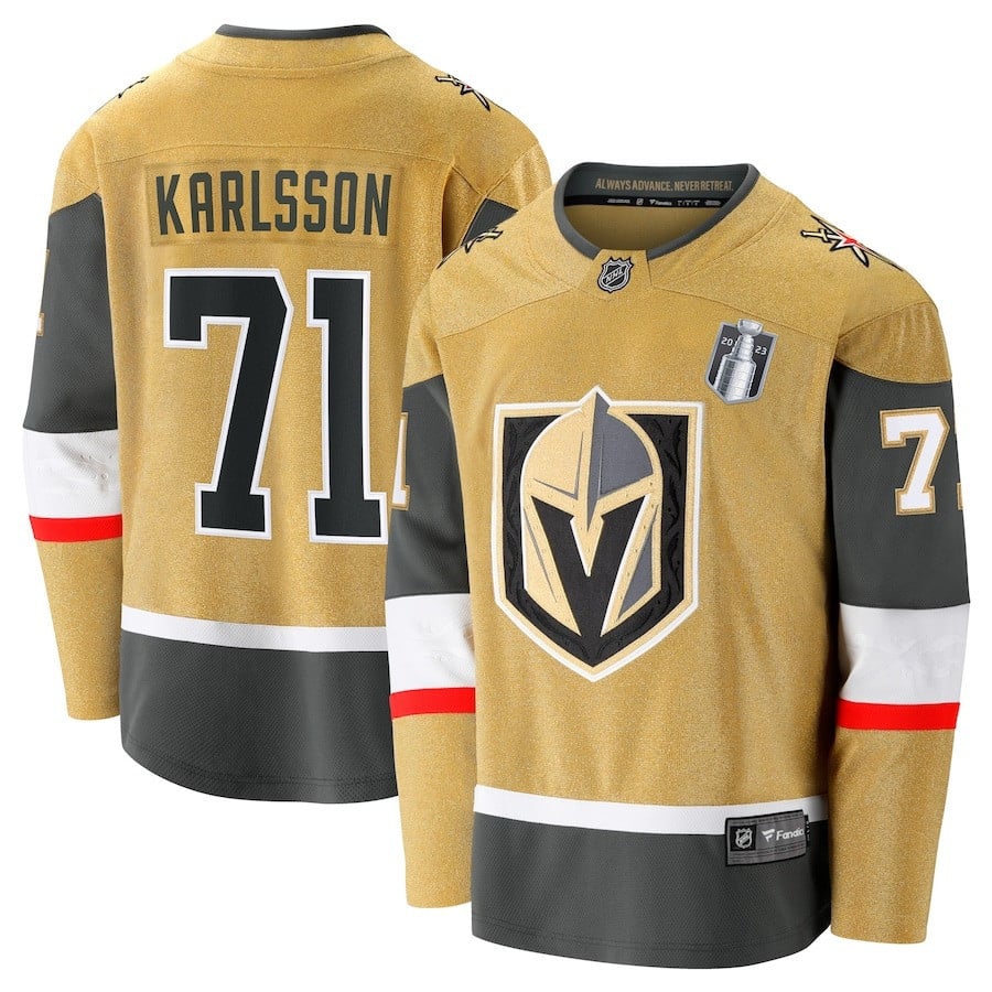 William Karlsson 71 Vegas Golden Knights 2023 Stanley Cup Final Home Breakaway Player Jersey – Gold