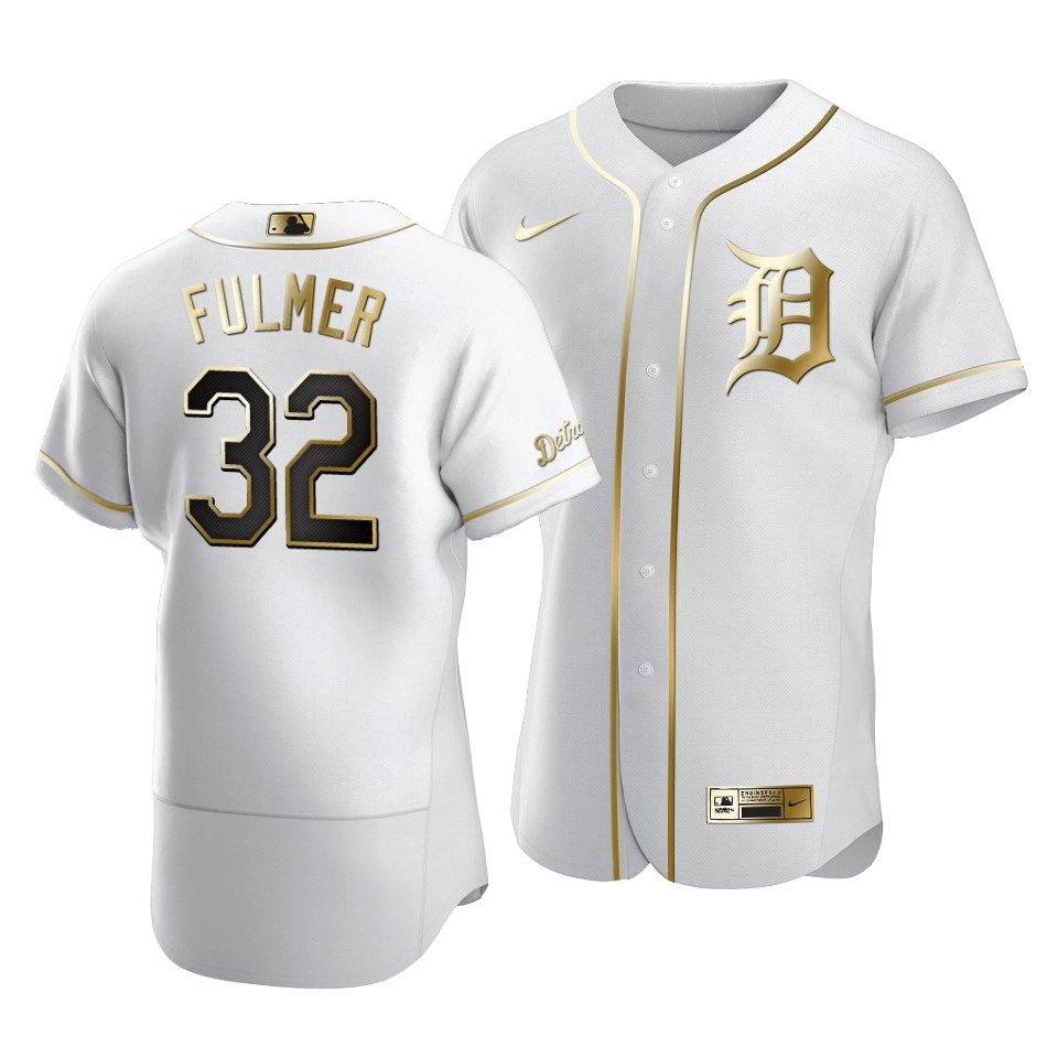 Tigers Michael Fulmer #32 Golden Edition White  Jersey