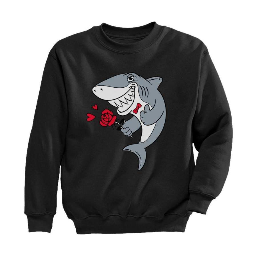 Valentine’s Day Shark with Roses Toddler/Kids Sweatshirt