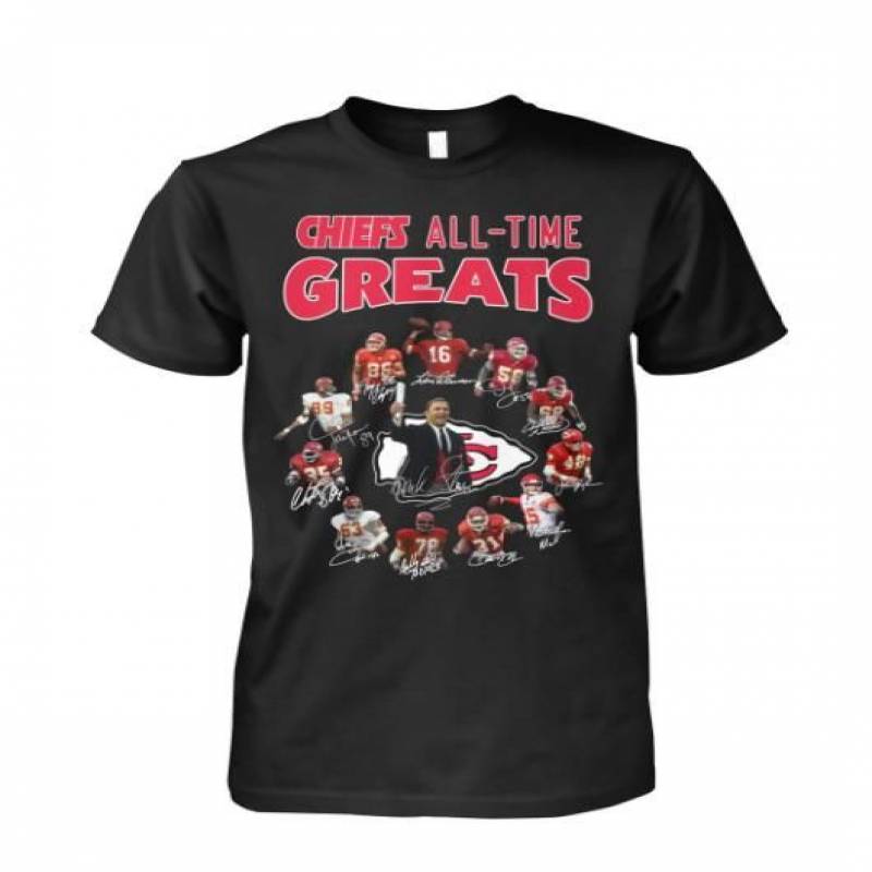 Kansas City Chiefs All Time Greats Coach And Players Signatures T Shirt