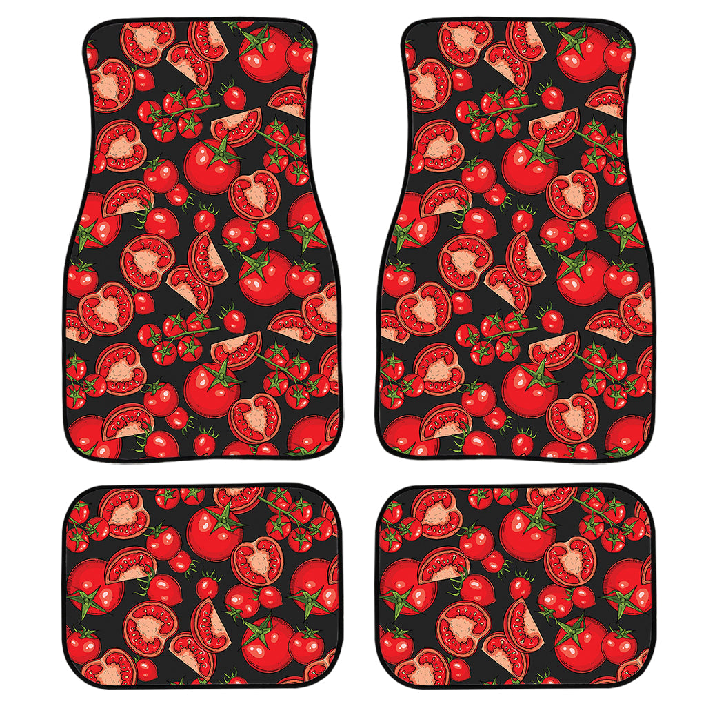 Red Ripe Tomatoes Pattern Print Front And Back Car Floor Mats, Front Car Mat