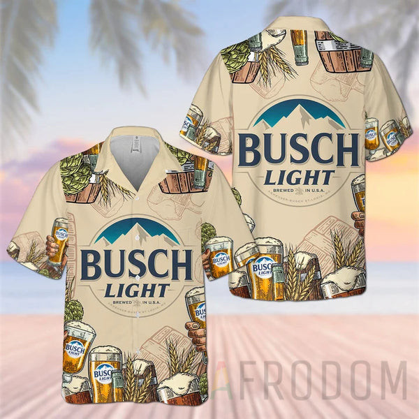 Retro Brewing Beer Busch Light Hawaiian Shirt Ha110492