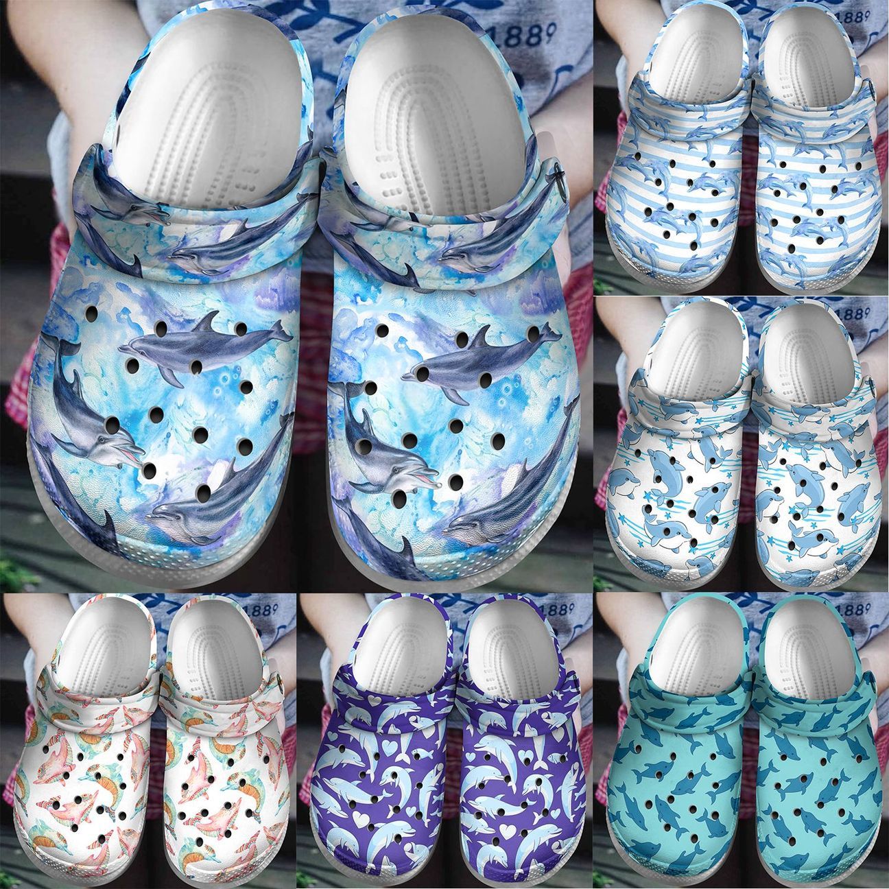 Dolphin Personalize Clog Custom Crocs Fashionstyle Comfortable For Women Men Kid Print 3D Dolphin Collection