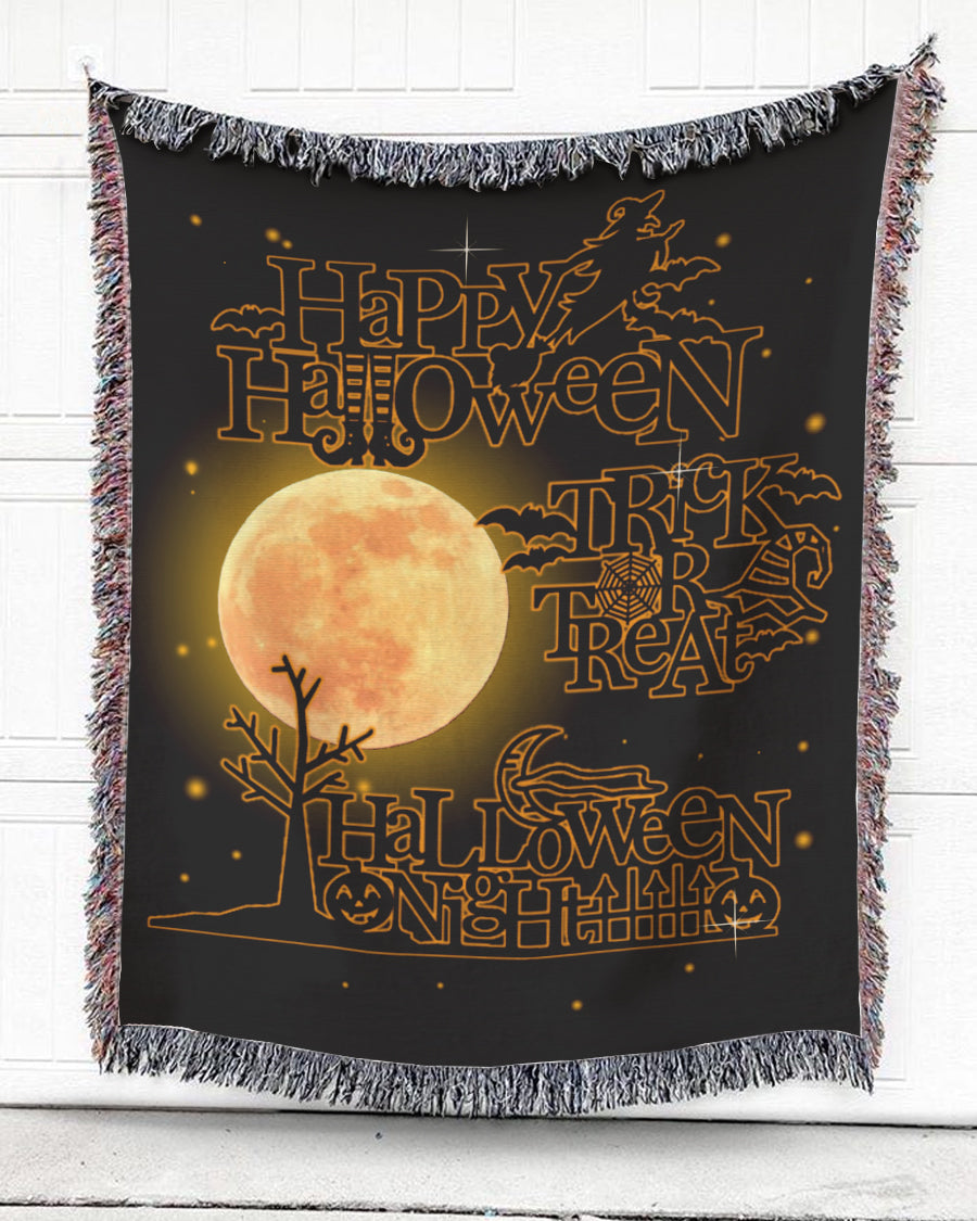 Woven Throw For Kids Halloween Gift, Trick Or Treat, Cotton Blanket