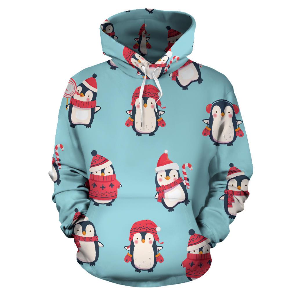 Cute Penguin Christmas  Design Pattern Men Women Pullover Hoodie