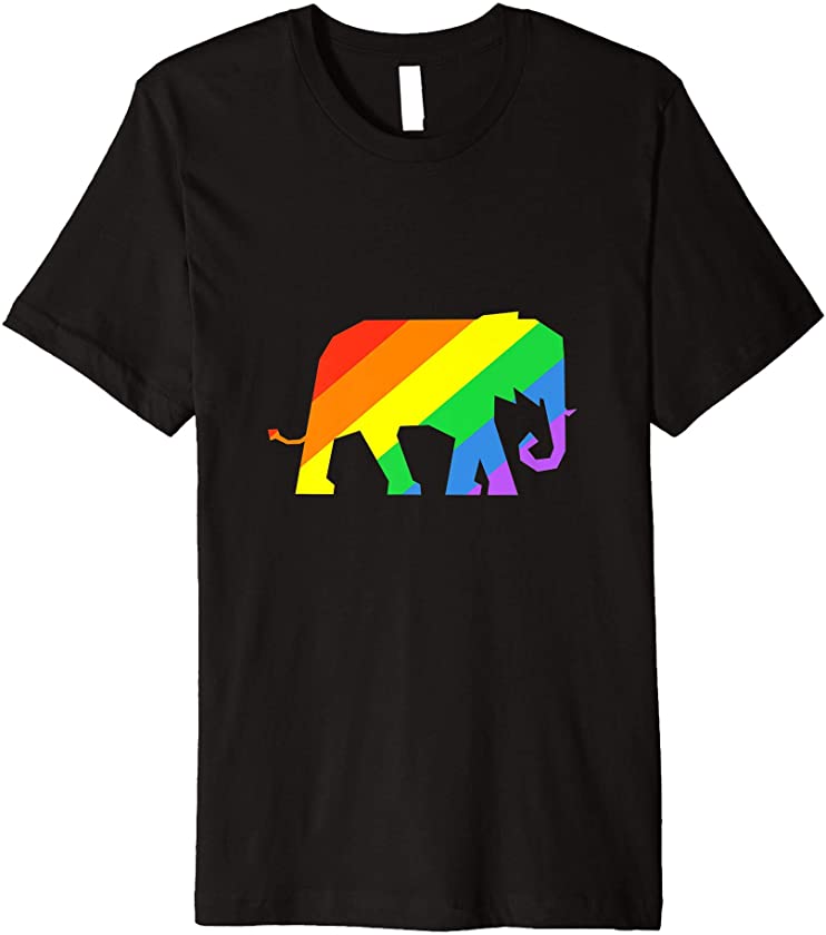 Proud Gay Republican LGBTQ Rainbow Color Elephant Premium T-Shirt