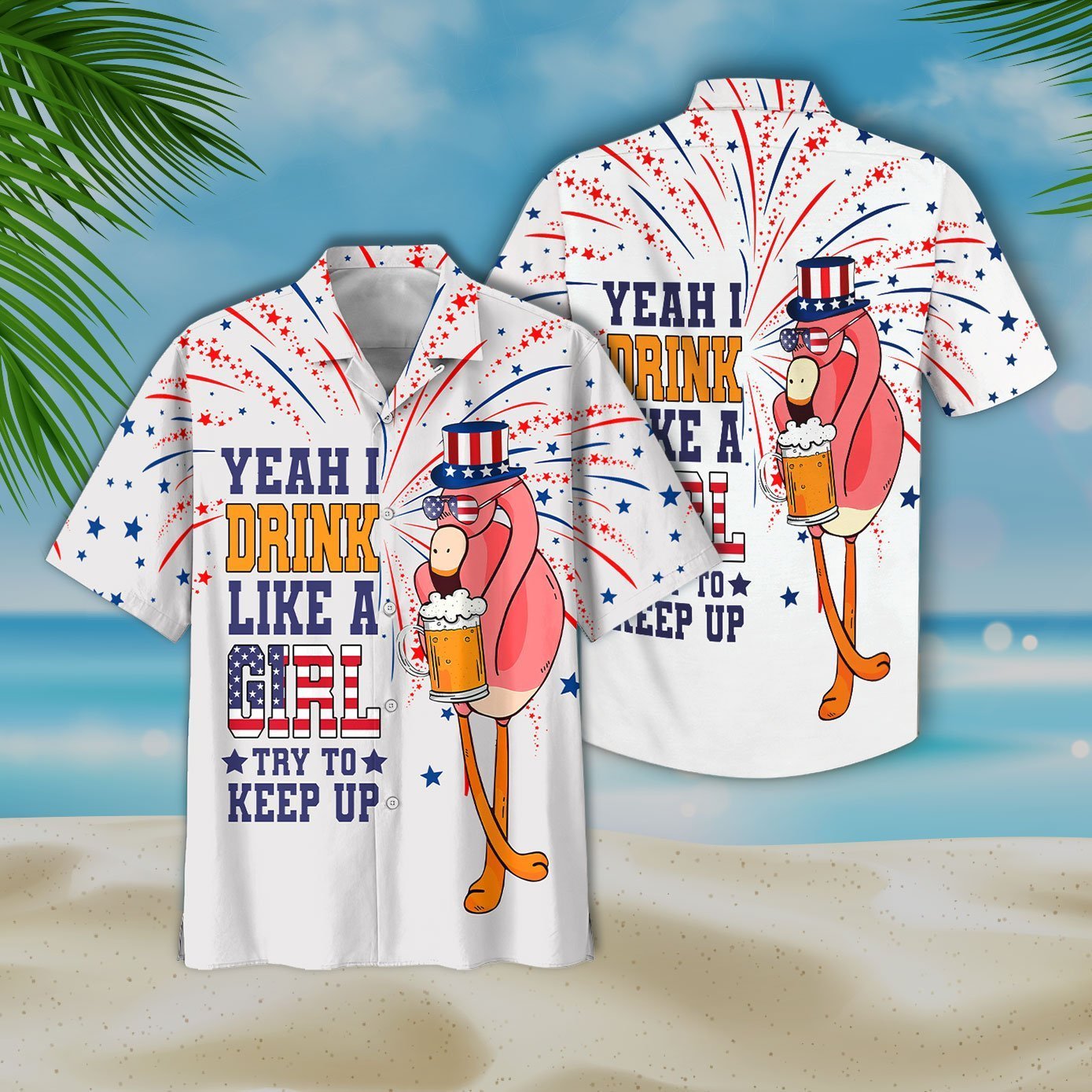 Flamingo And Beer Hawaii Shirt Unisex Adult Ha104182