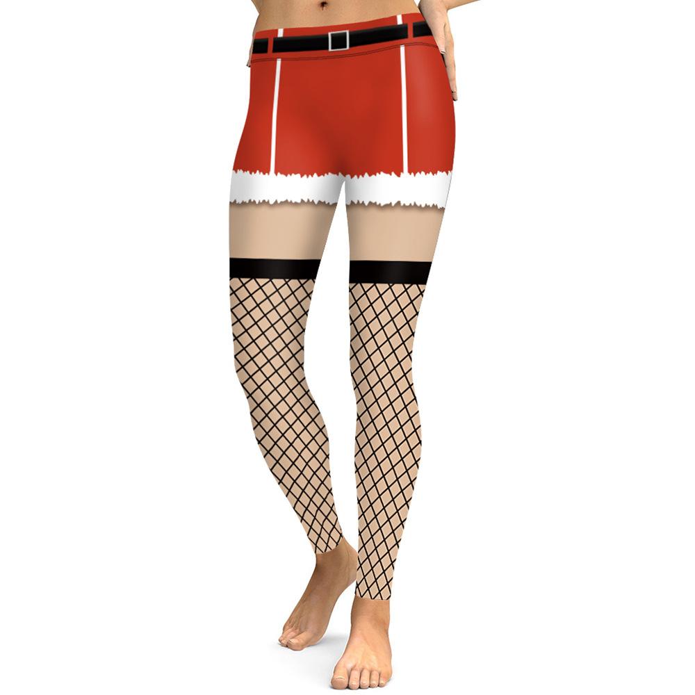 Christmas Leggings – Women 3D Xmas Theme Mesh Legging