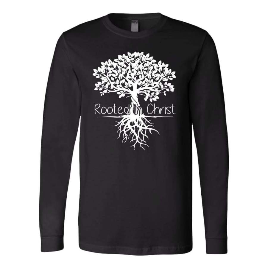 Rooted In Christ long sleeve shirt | Christian apparel