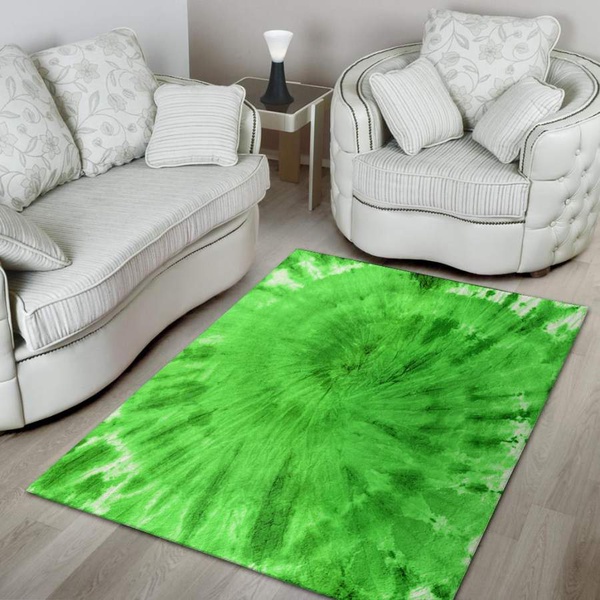 Green Tie Dye Area Rug