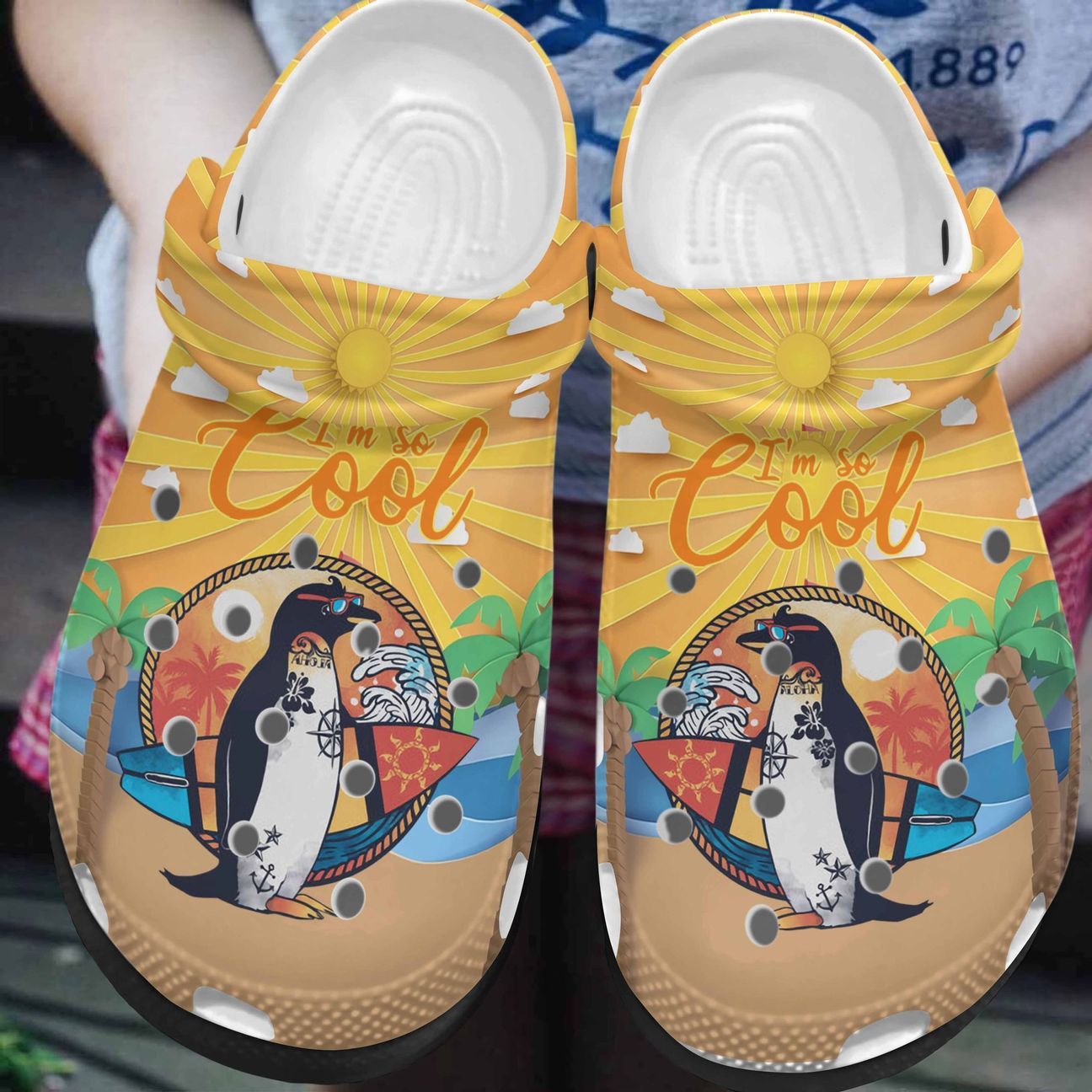 Penguin Personalized Clog, Custom Name, Text, Color, Number Fashion Style For Women, Men, Kid, Print 3D I’M So Cool