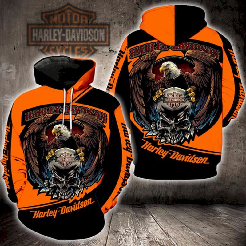 Harley Davidson Eagle Skull 3D Hoodie N98 – Varundayal Shop