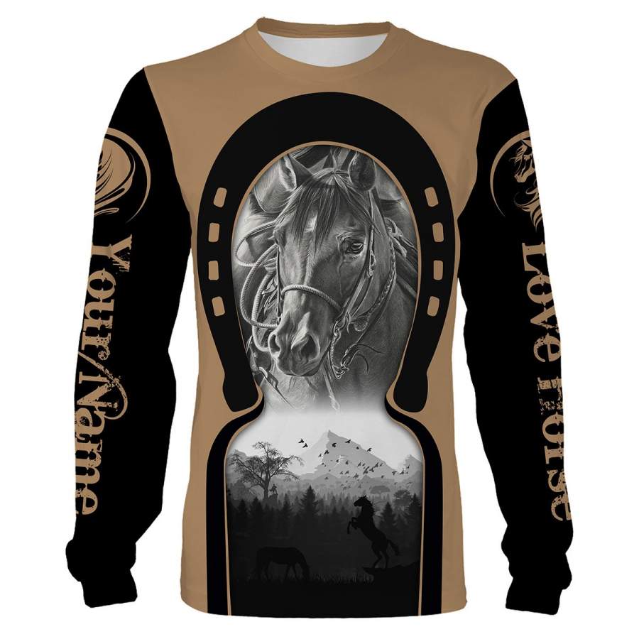 Beautiful Quater Horse Custom Name 3D All over print shirts – Best personalized gift for Men, Women and Kid, horse lovers – NQS731