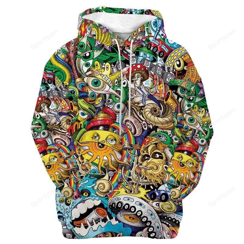 Colorful Hippie Free Style Unisex Hoodie 3D #Dh