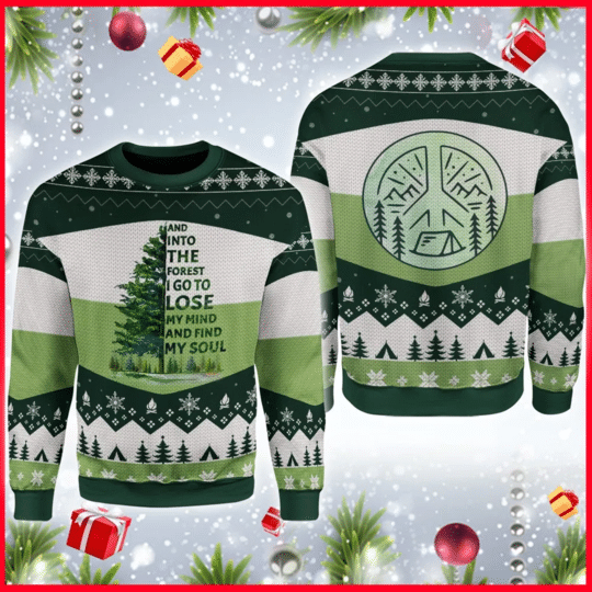 AND INTO THE FOREST I GO CAMPING CHRISTMAS UGLY SWEATER  HN161258