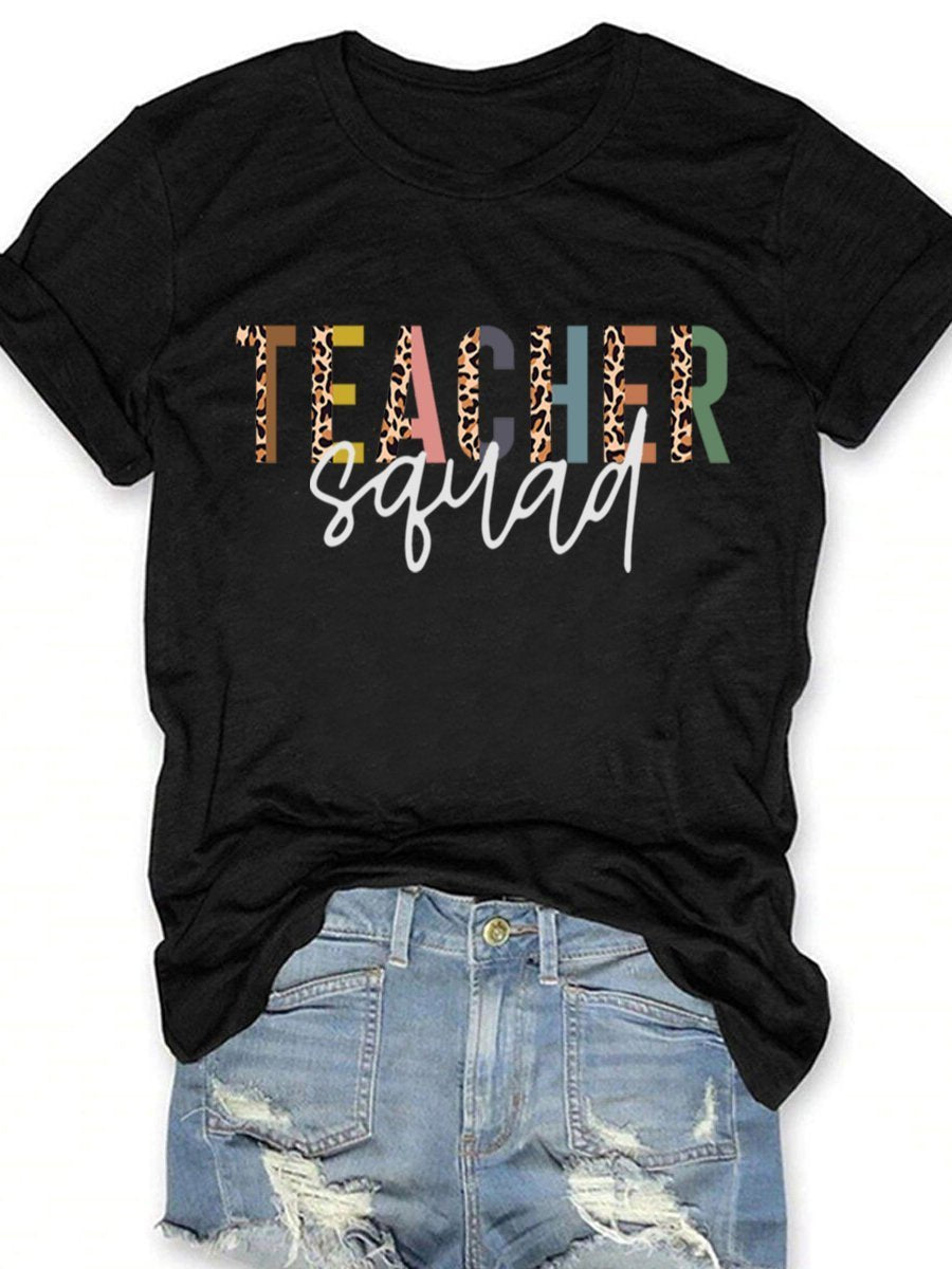 Teacher Squad Leopard T-Shirt Hoodies Sweater Birthday Gifts For Men Women