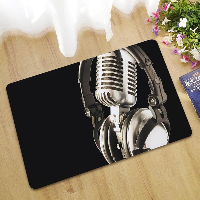 Personalized Name Family House 3D Music Microphone Doormat Indoor And Outdoor Doormat Warm House Gift Welcome Mat Birthday Gift For Music Lovers Piano Lover