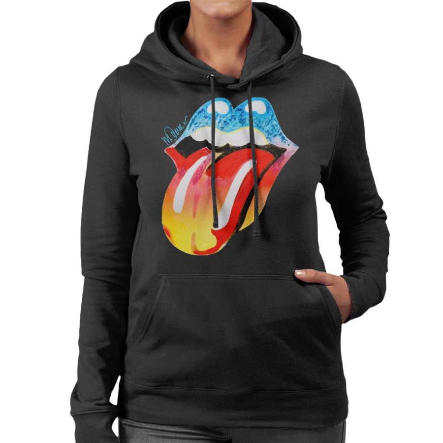 Sidney Maurer Original Portrait Of Rolling Stones Forty Licks Art Women’s Hooded Sweatshirt