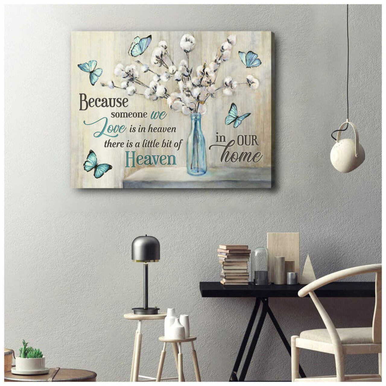Cotton Flowers And Butterfly Canvas And Poster, Wall Decor, Canvas Instructure