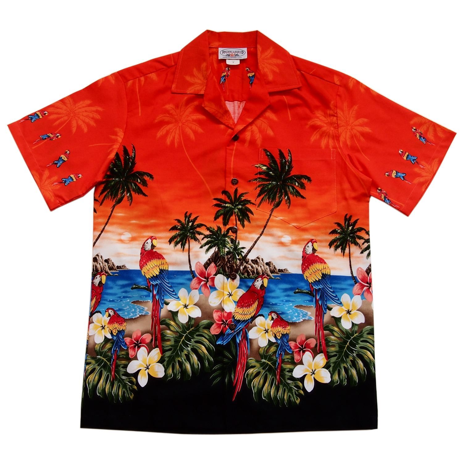 Parrots Red High Quality Hawaii Shirt Ha61424