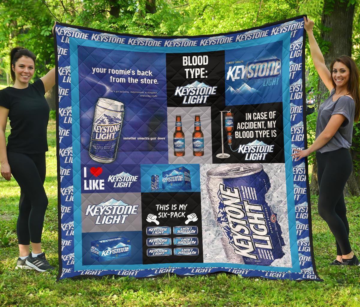 Keystone Light Quilt Blanket Funny Gift For Beer Lover