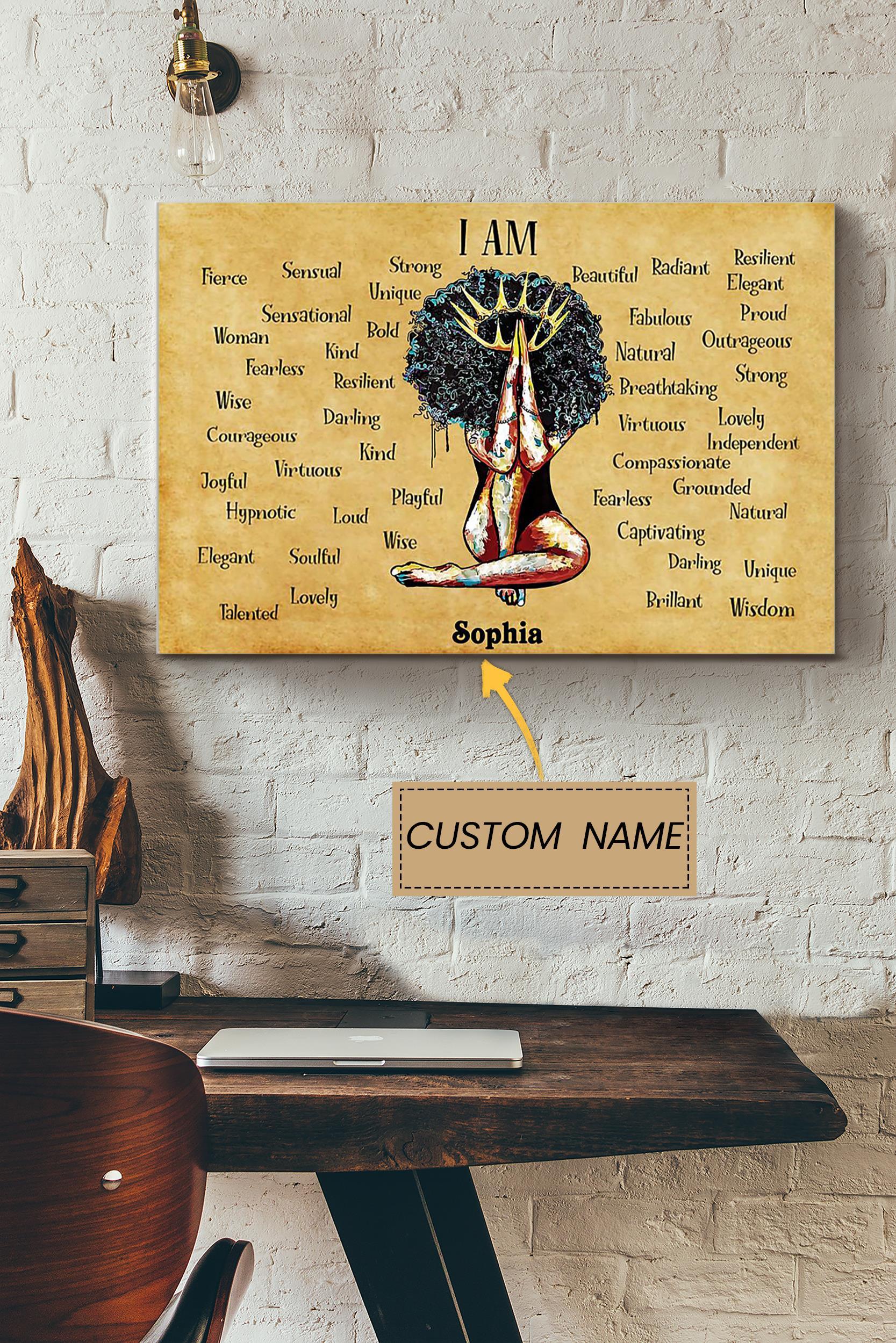 Afro Girl Personalized Poster – Women Wall Art – Gift For African Woman Home Decor Poster