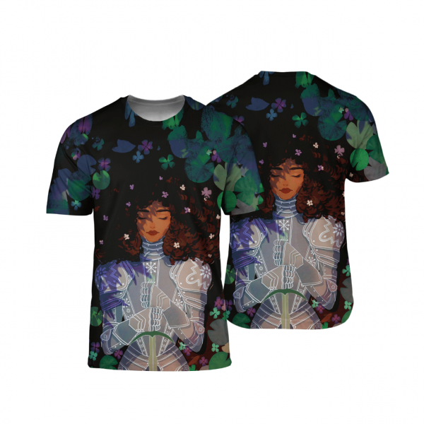 Black Queen Art Strong Beauty Afro Lady Knight All Over Print 3D Unisex Tshirt Us Size