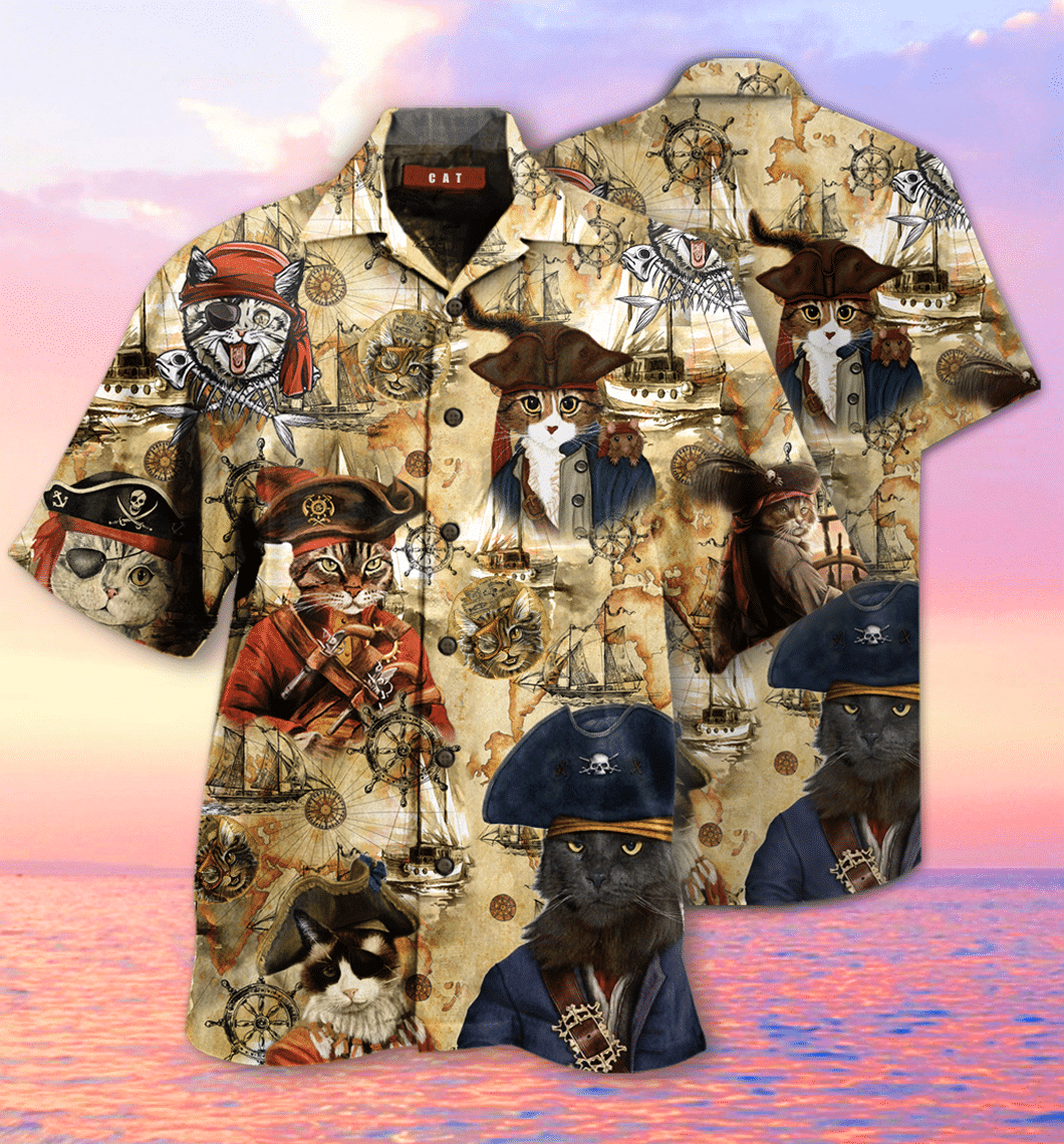 Get Here Amazing Pirate Cat Hawaii Shirt Ha58107