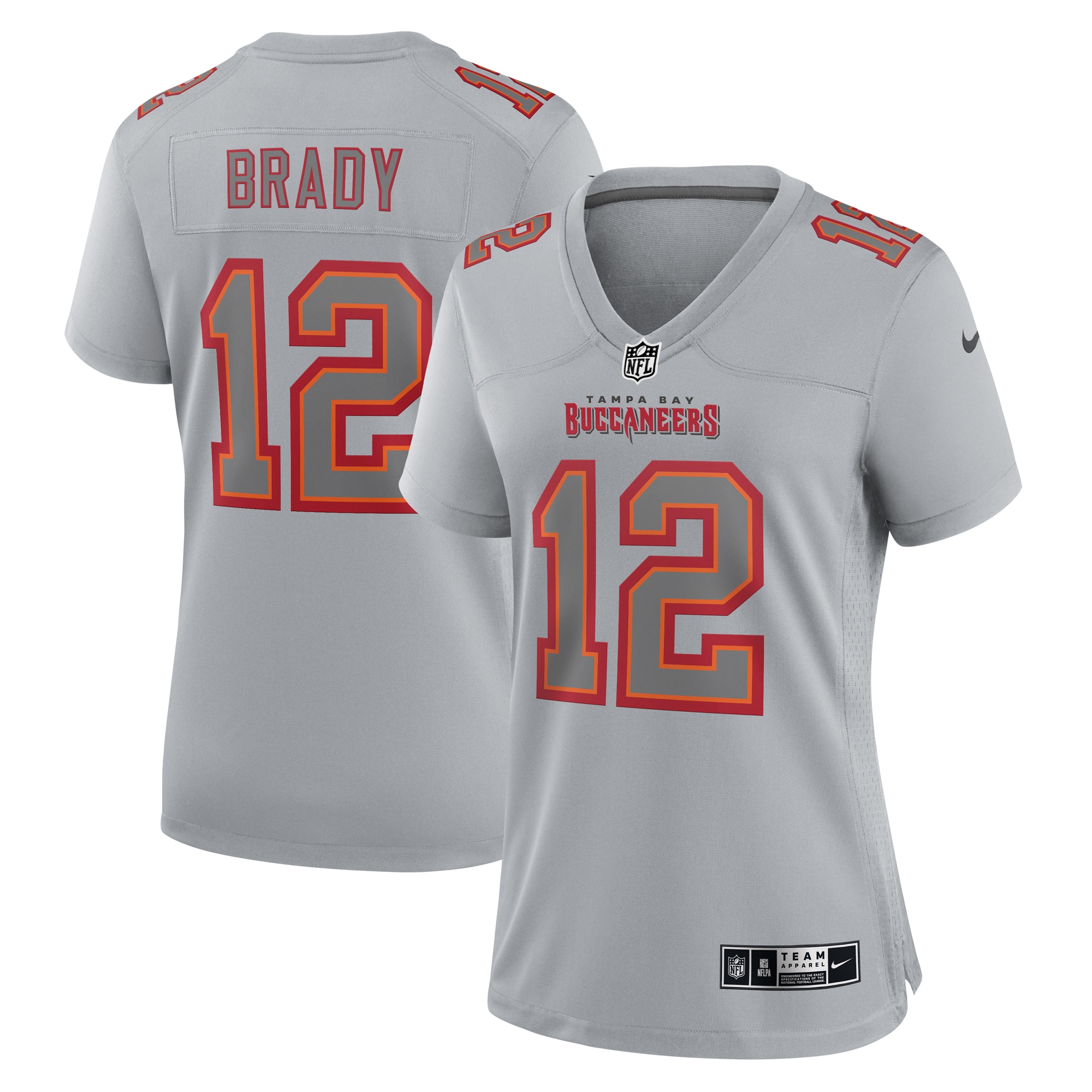 Women’s Tampa Bay Buccaneers Tom Brady Gray Atmosphere Fashion Game Jersey