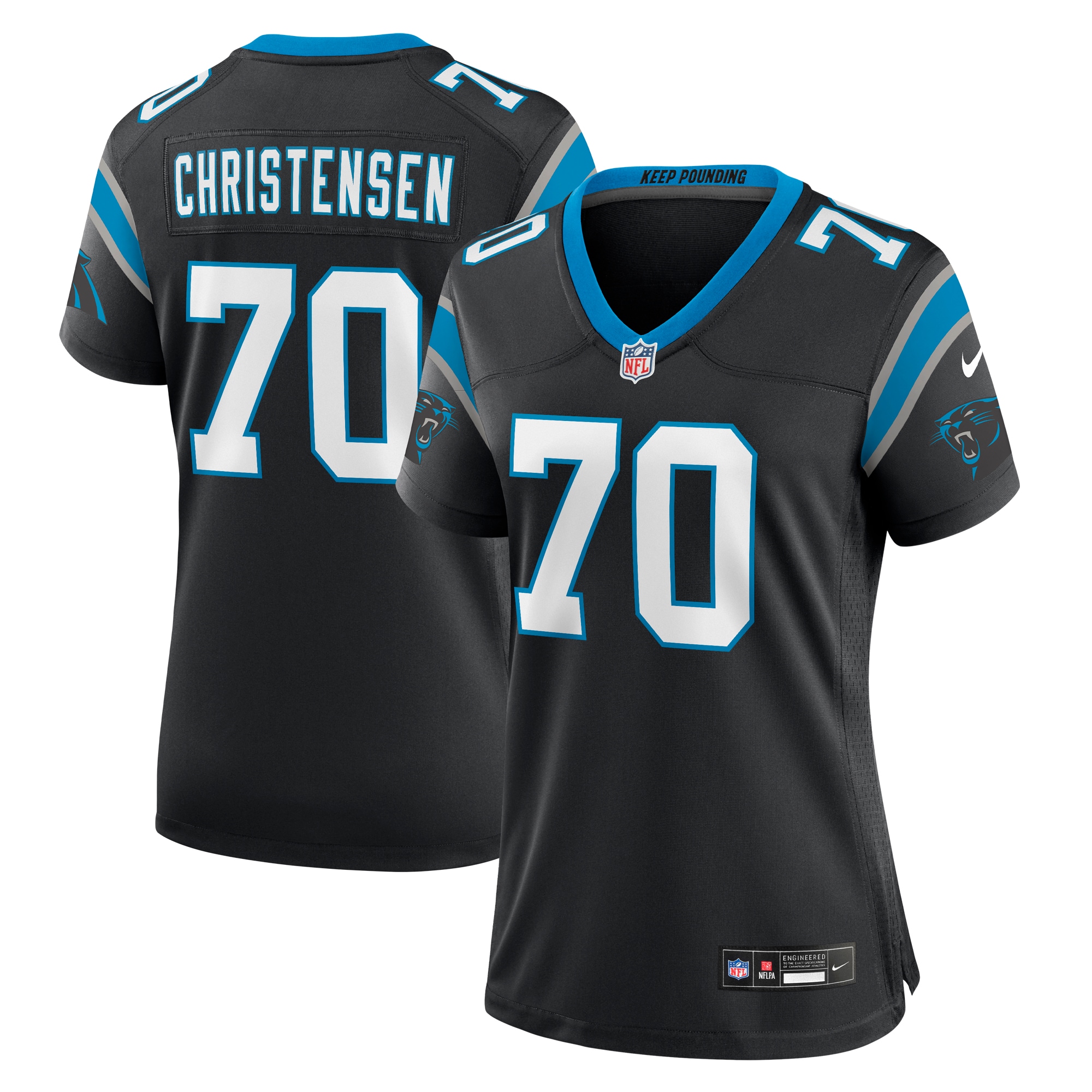 Women’s Carolina Panthers Brady Christensen Black Team Game Jersey