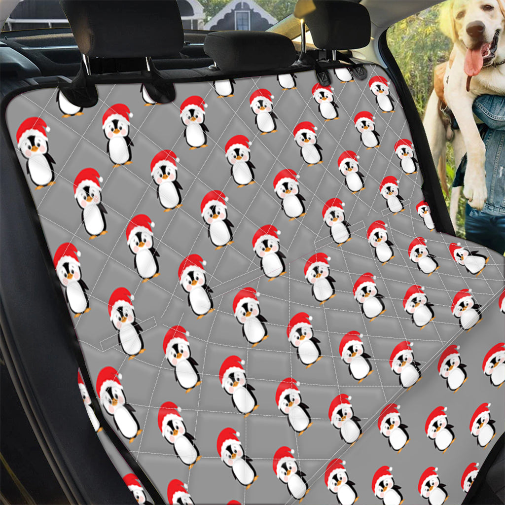 Christmas Santa Penguin Pattern Print Pet Car Back Seat Cover