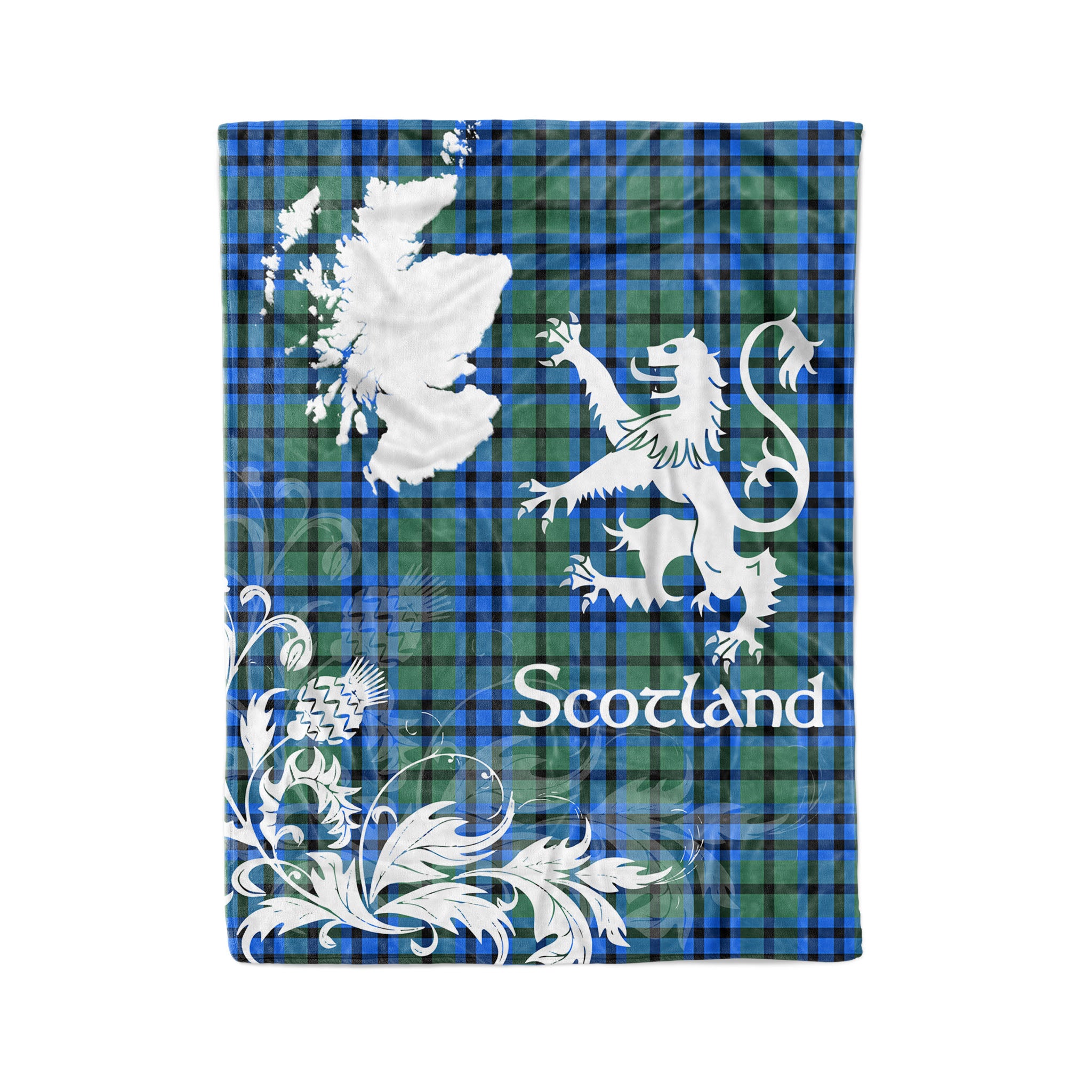 Tartan Plaid Fleece Blanket Tartan Blanket Thistle And Lion Scottish Clan Falconer Plaid Blanket