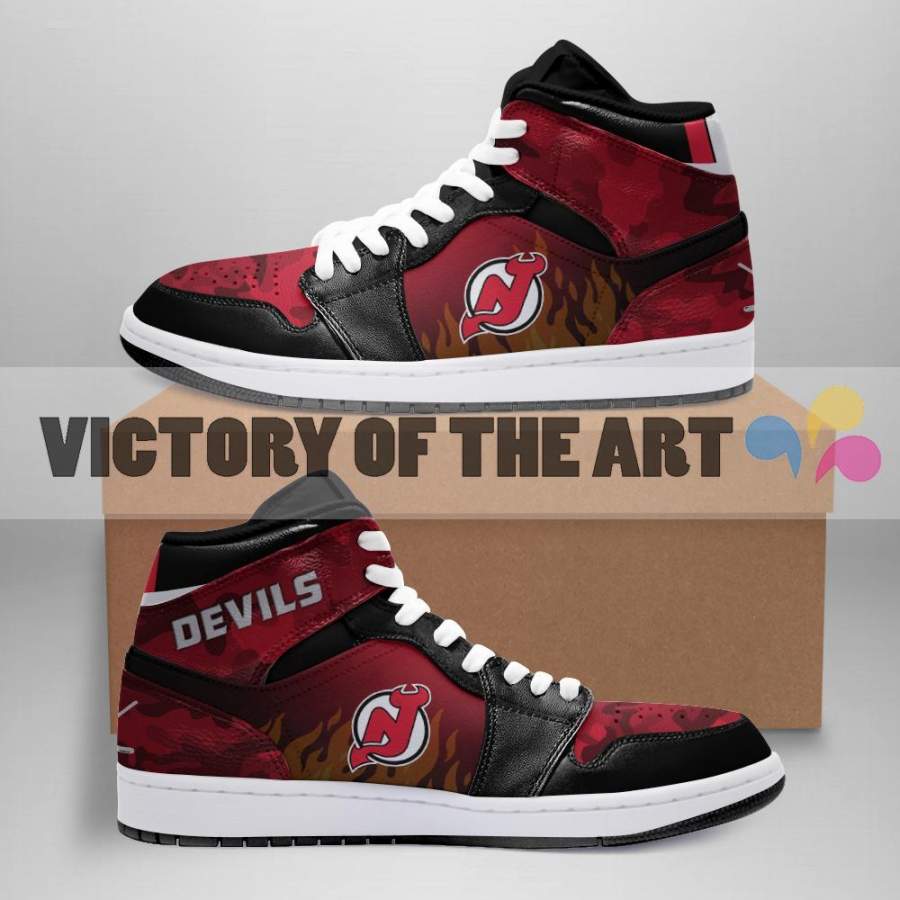 Simple Camo Logo New Jersey Devils Jordan Sneakers