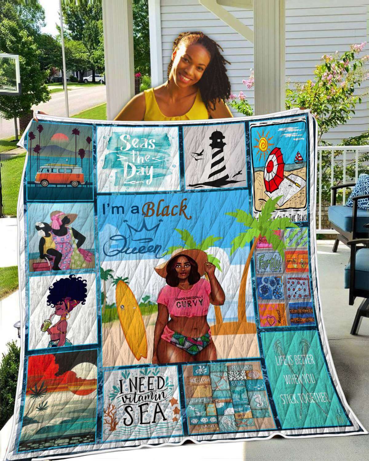 African Quilts I’m A Black Queen Sea Quilt Pretty Black Girl Magic African Style Gift Idea