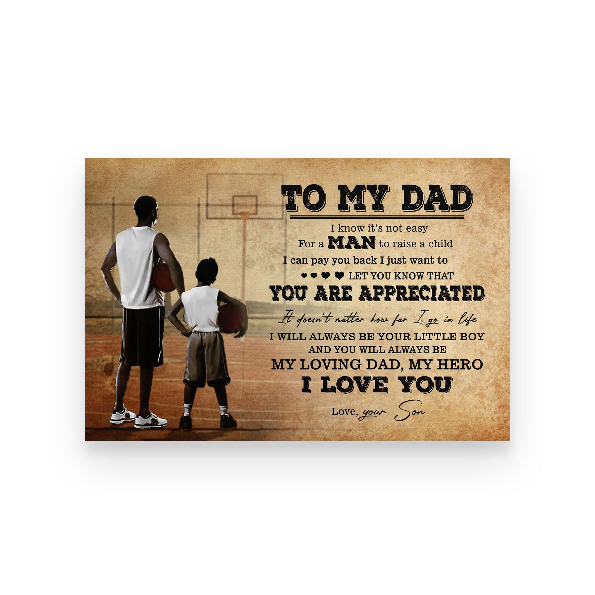 basketball poster son to dad  you are appreciated vs3