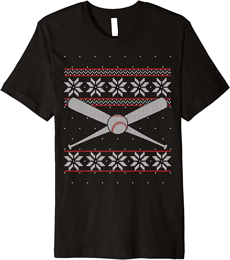 Baseball Players Coaches Matching Ugly Christmas Premium T-Shirt