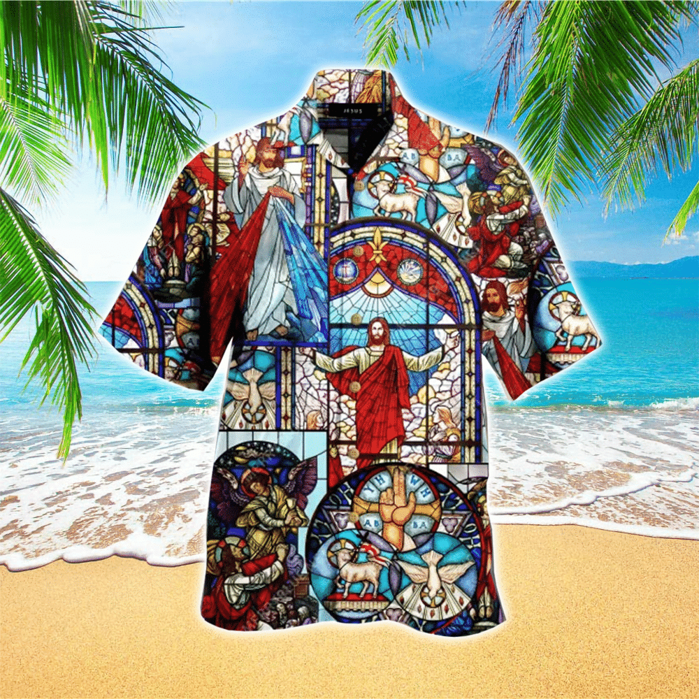 Colorful Jesus Pattern Hawaii Shirt Ha75533