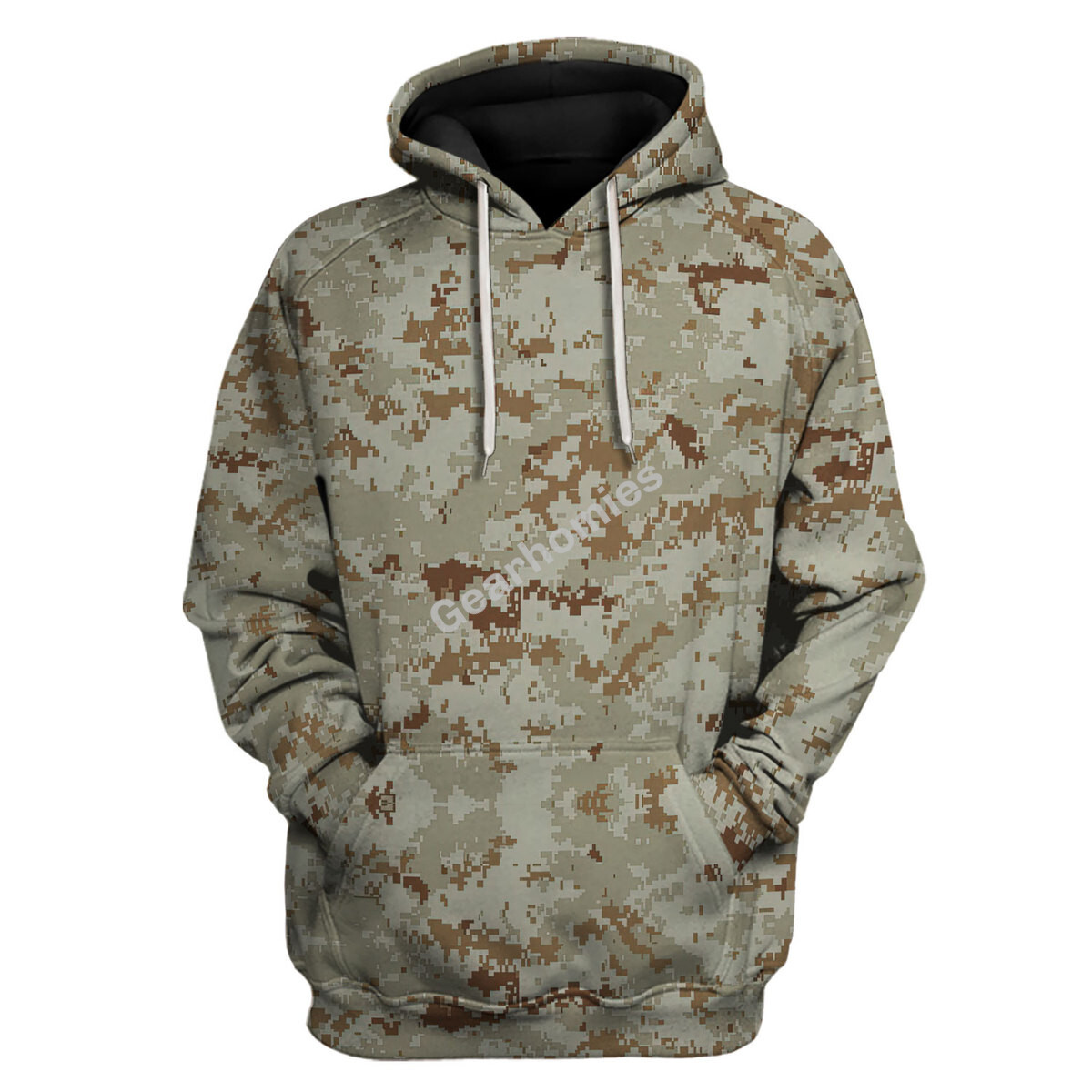 American Marine Pattern Desert Camo Hoodie