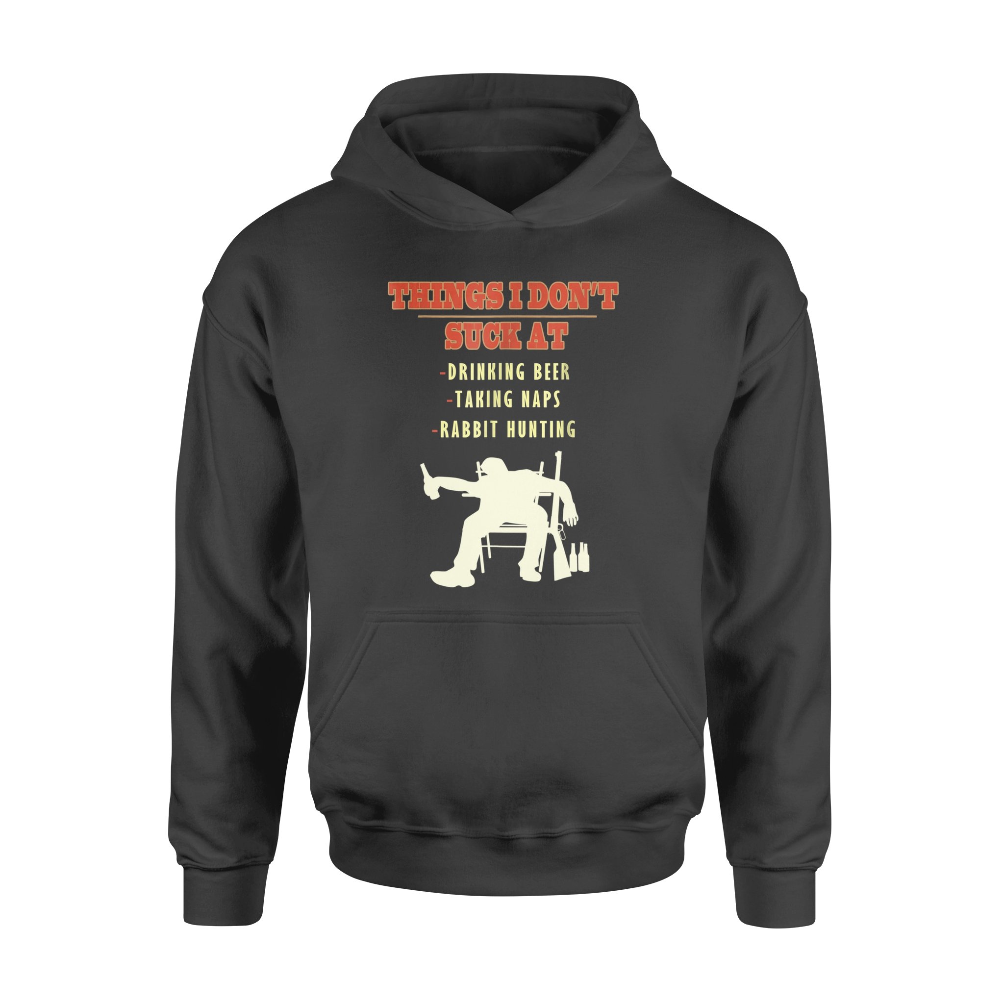 Rabbit Hunting Hoodie Drinking Beer, Taking Naps, Rabbit Hunting Funny Trapper Hunter – Fsd921