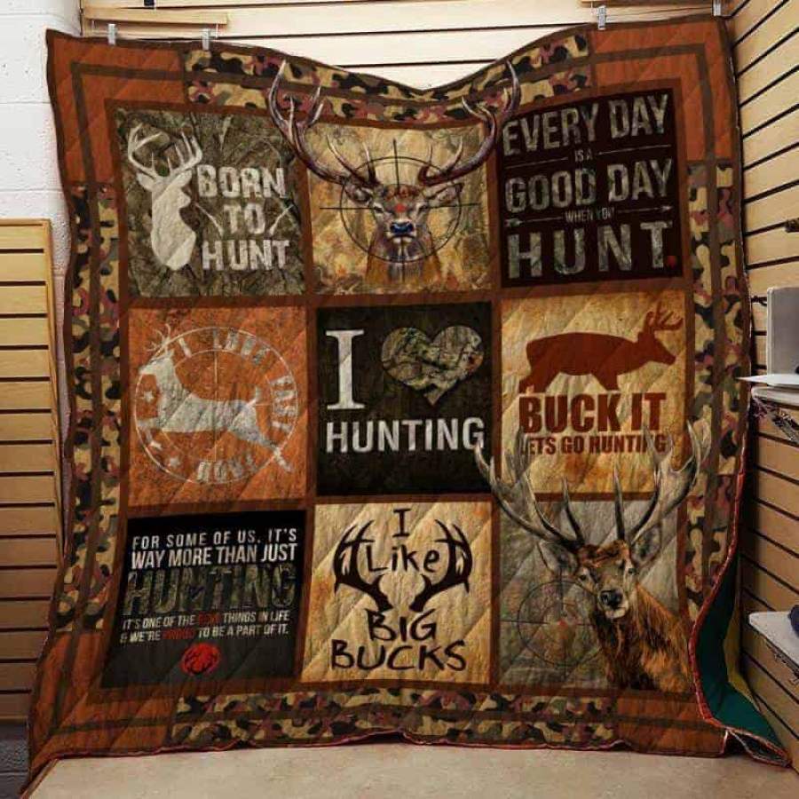 Wozoro Quilt Blanket Hunting Born To Hunt Deer Twin Queen King Size