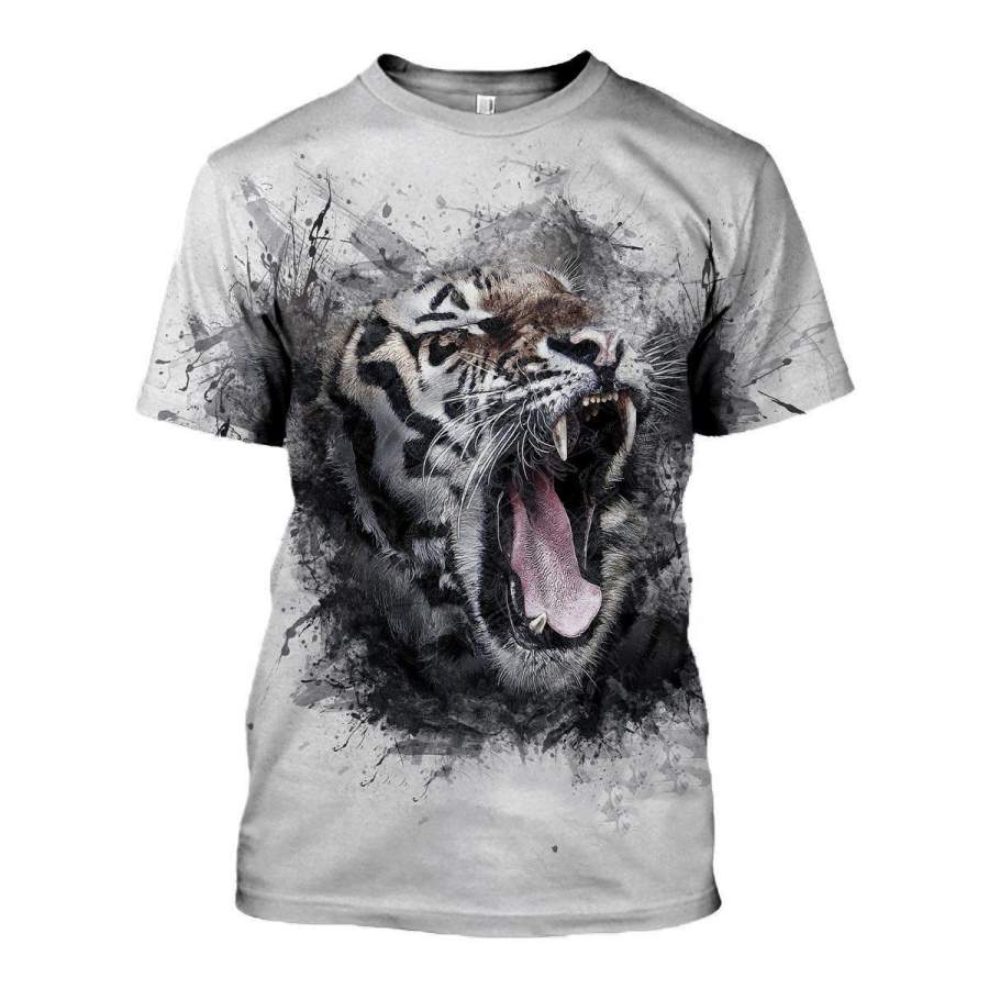 3D All Over Printed Tiger T-Shirt Cool Beautiful