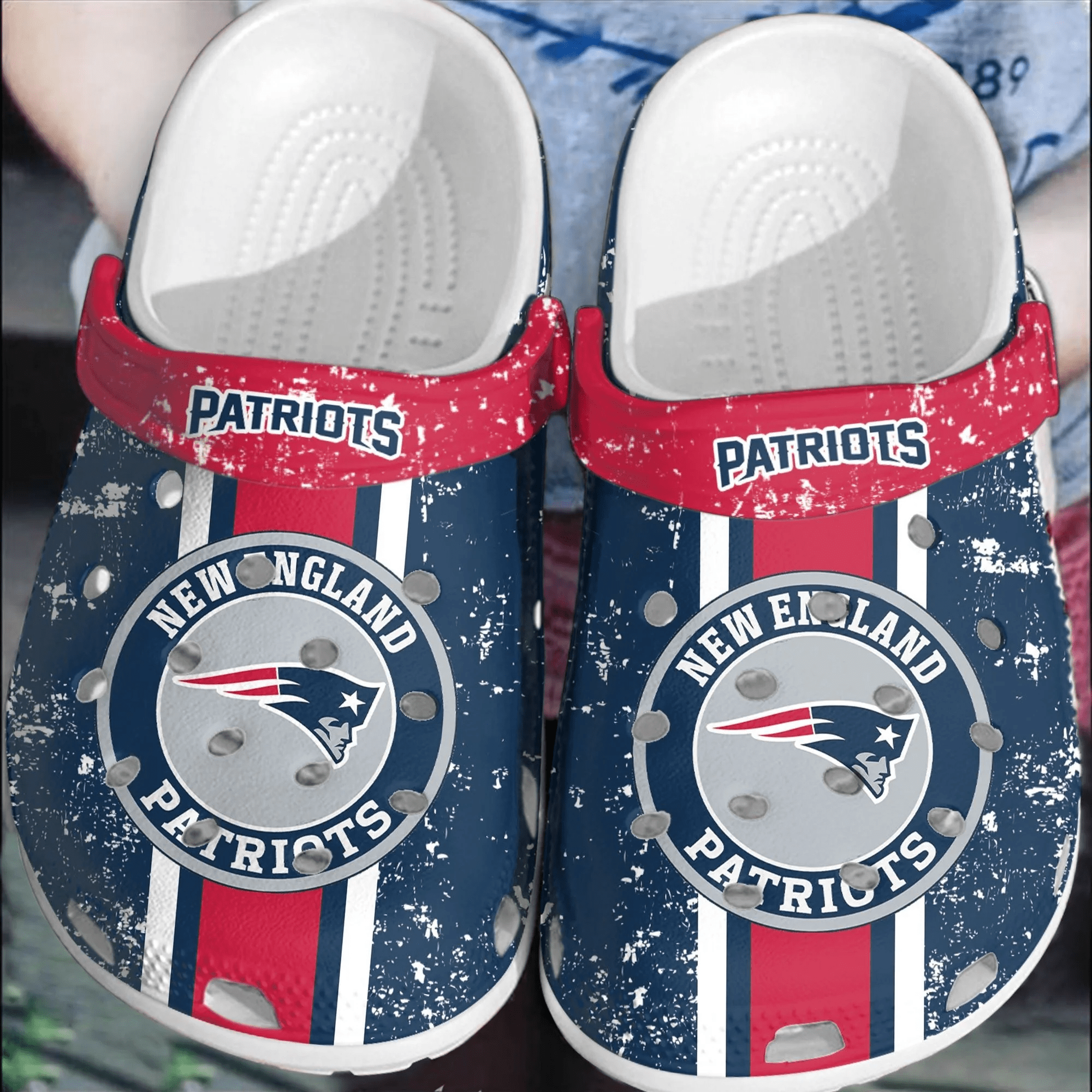 NFL Patriots Football Crocss Crocband Comfortable Clogs Shoes For Men Women