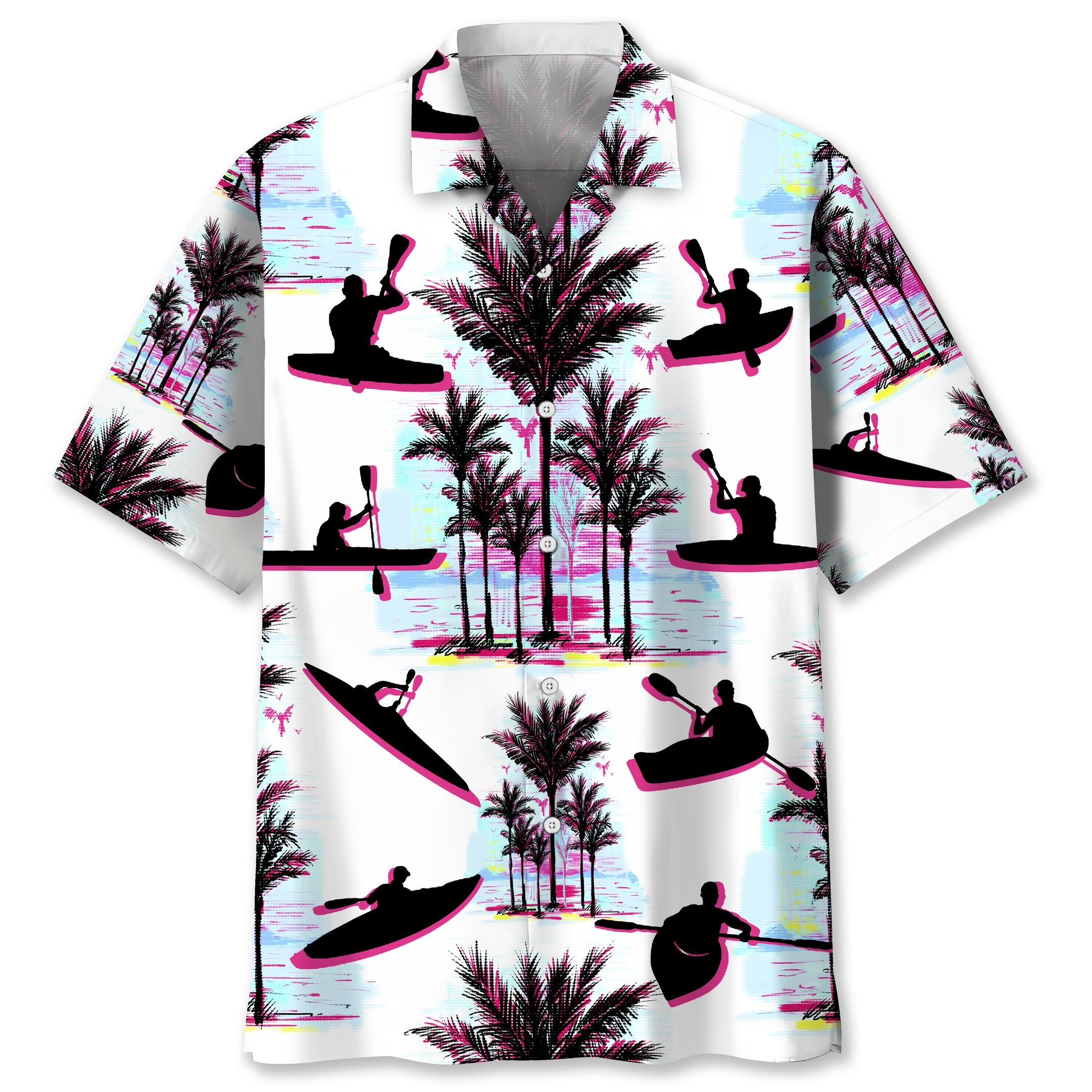 Kayak Abstract Background Hawaiian Shirt Ha66840